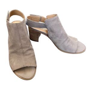 Franco Sarto Helix Taupe Open Toe Block Heels Women’s Size 6.5